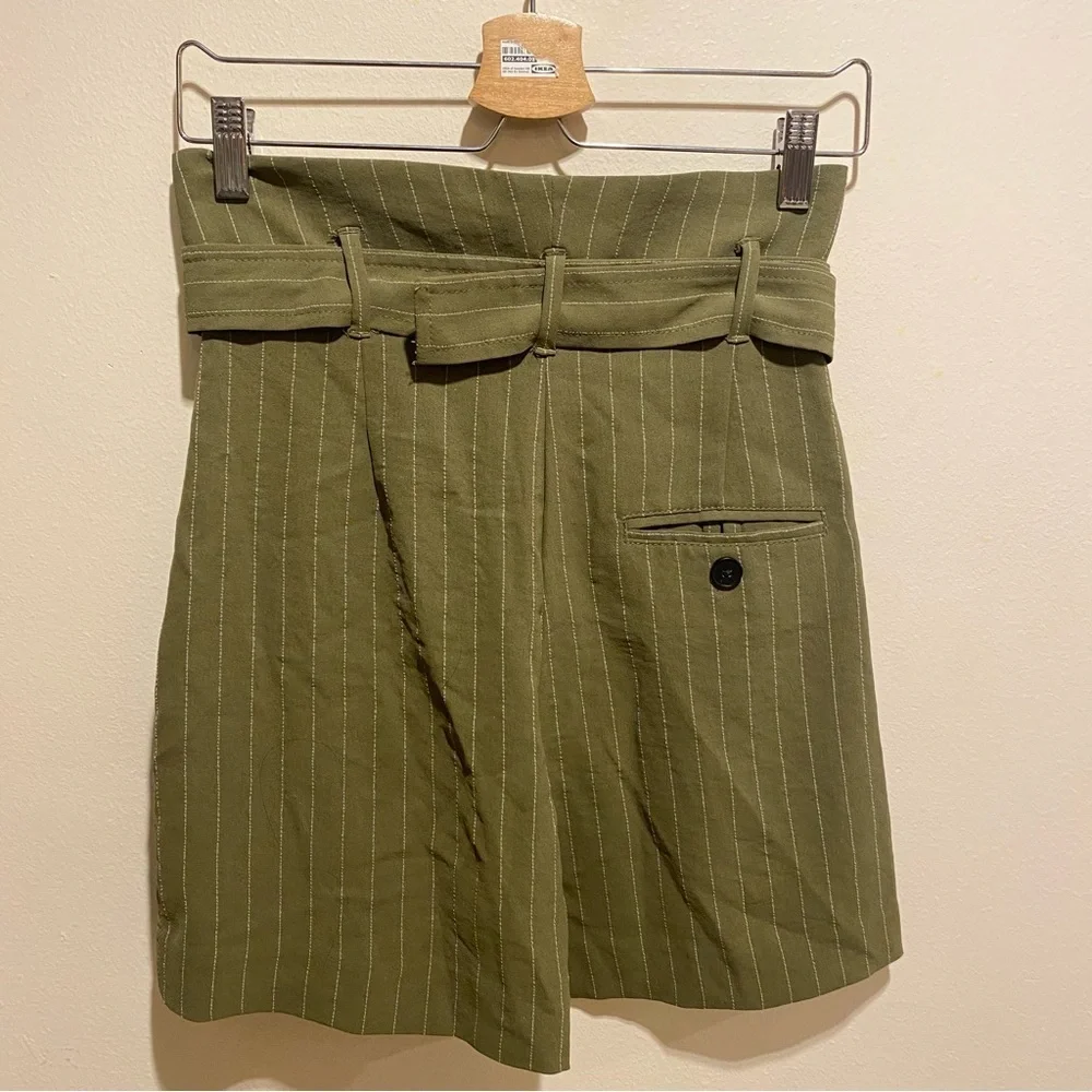 Mango High Waist Belted Shorts